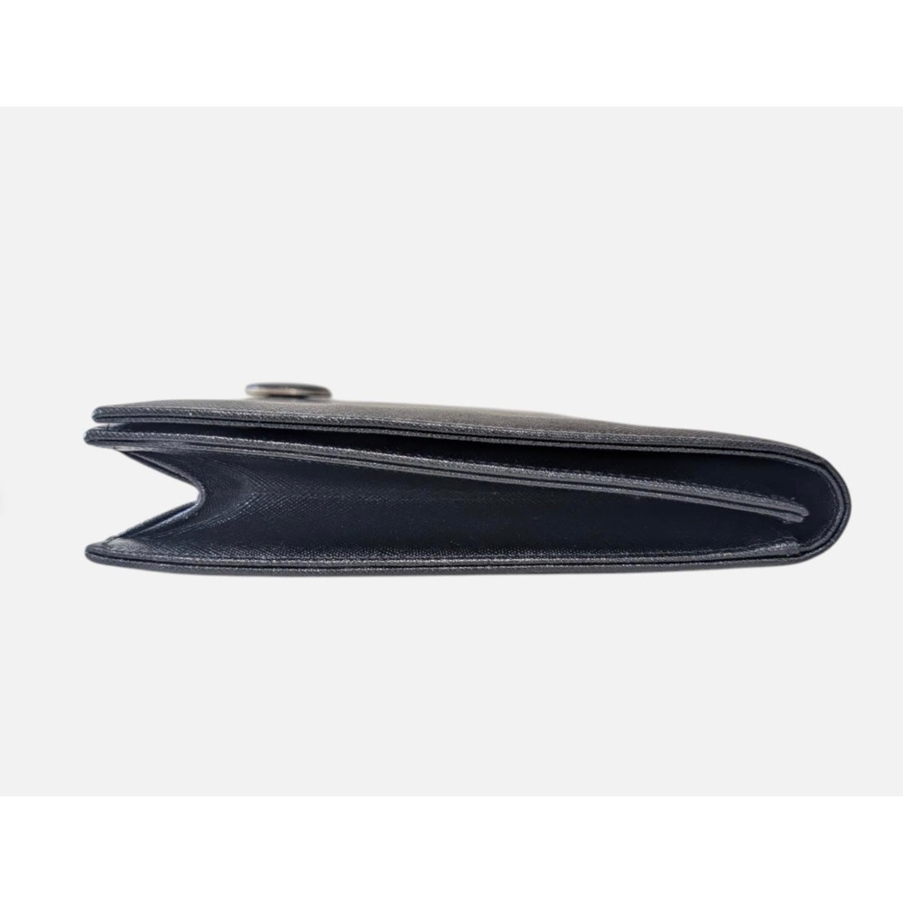 Vintage Yves Saint Laurent YSL Black Saffiano Leather Envelope Button Clutch Bag - Picture 5 of 14